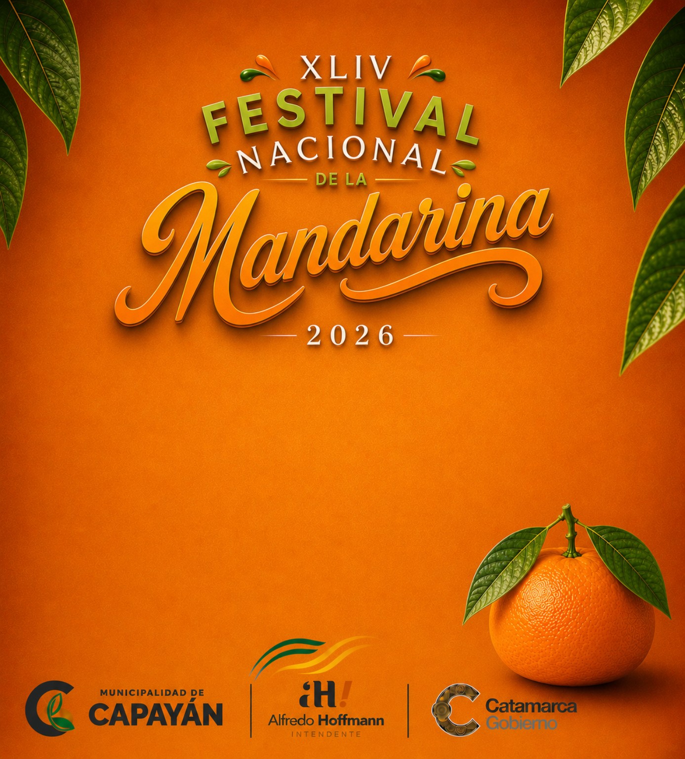 Plantilla editorial adaptable del Festival Nacional de la Mandarina 2026